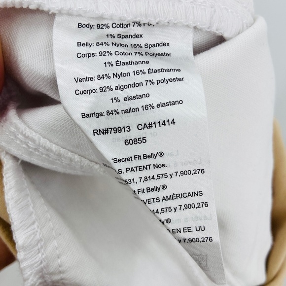 NWT LUXE ESSENTIALS White Fit Belly Raw Hem Cropped Maternity Jeans Size 26 - Picture 7 of 7